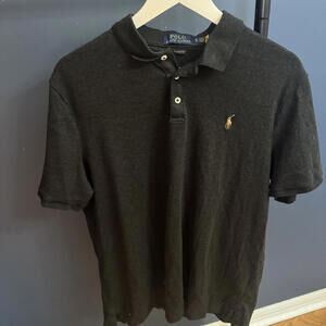 Polo Ralph Lauren Mens Polo Shirt XL Dark Grey Classic Fit Cotton